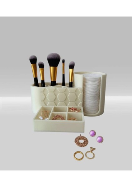 Beyaz Renkli Şık Makyaj Organizeri, Pratik ve Estetik Saklama Çözümü