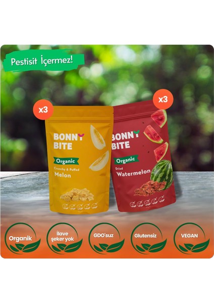 ORGANİK KURUTULMUŞ KAVUN & KURUTULMUŞ KARPUZ 6'lı PAKETİ