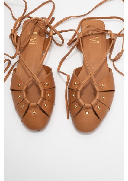 Darıa Taba Hakiki Deri Troklu Bilekten Bağcıklı Kadın Sandalet fiyatları
