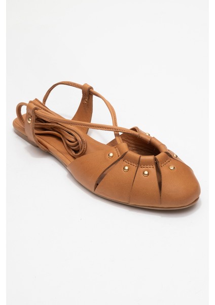 Darıa Taba Hakiki Deri Troklu Bilekten Bağcıklı Kadın Sandalet modelleri