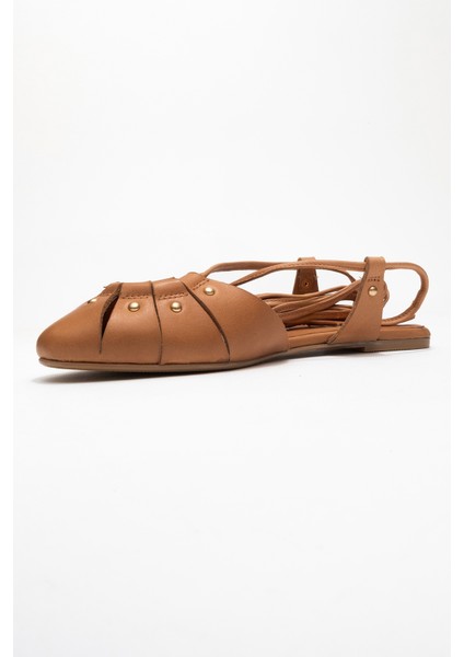 Darıa Taba Hakiki Deri Troklu Bilekten Bağcıklı Kadın Sandalet fırsatları