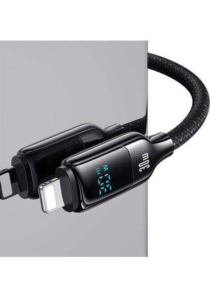 SJ741 Lightning Kablo – 30W Hızlı Şarj, Dijital Ekran, 1.2m, 480MBPS