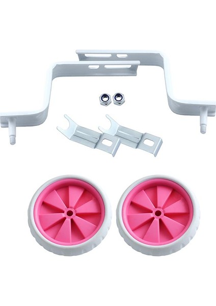 16 Jant Kız Çocuk Bisikleti Denge Destek Tekeri Beyaz - Pembe Sessiz Yan Teker