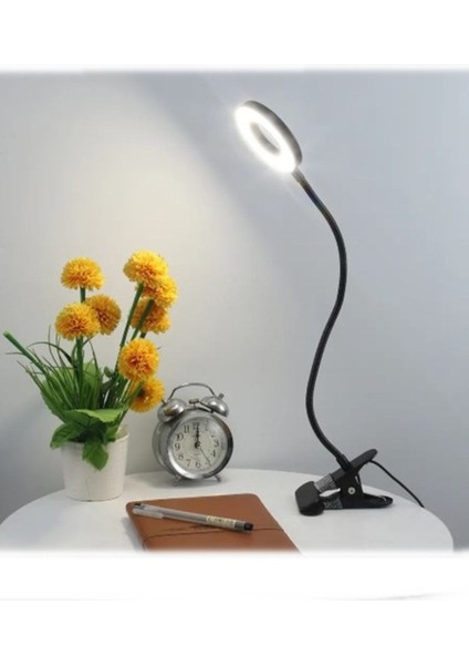360° Esnek Çok Renkli Kıskaçlı Çalışma ve Okuma Lambası