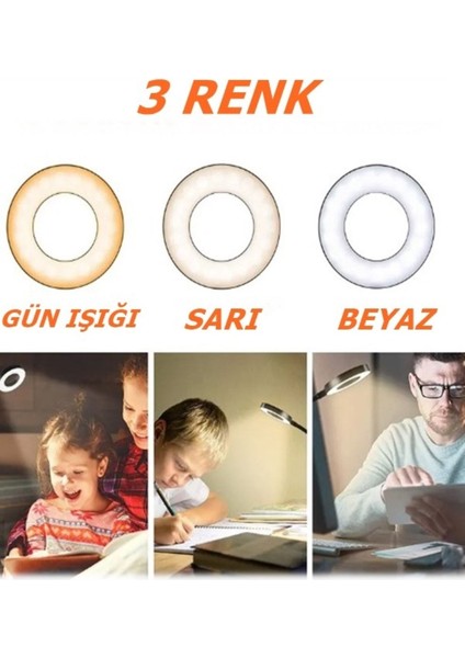 360° Esnek Çok Renkli Kıskaçlı Çalışma ve Okuma Lambası fırsatları