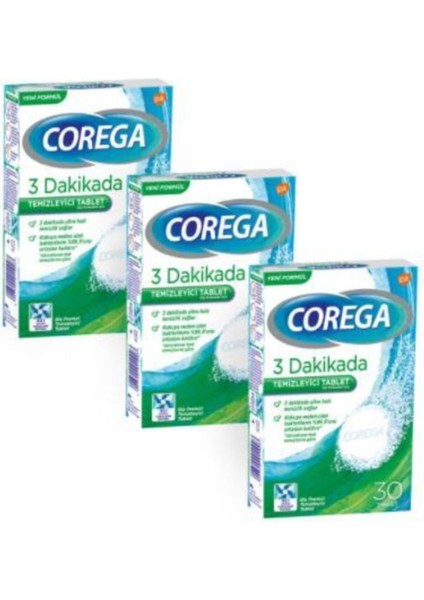 Diş Protezi Temizleyici 30 Tablet | 3 Adet