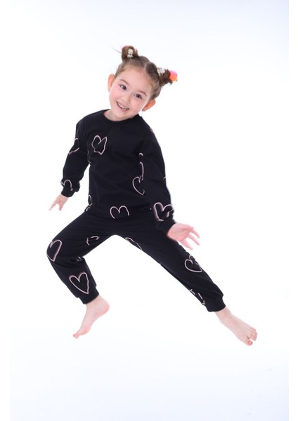 Minik Kalpler Desenli %100 Pamuk Kız Çocuk Pijama Takımı fırsatları