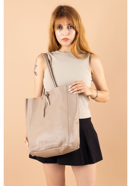 Mons Hakiki Deri Kadın Omuz Çantası