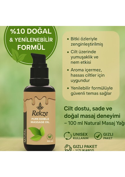 Aromasız Masaj Yağı 100 ml – Cildi Yumuşatır ve Nemlendirir