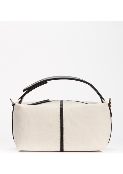 Şık Siyah Kanvas El ve Omuz Çantası, Günlük Kullanım Için Ideal Seçim