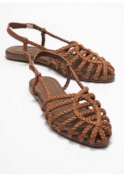 Claudıa Taba Örgü Kafes Tasarım Kadın Sandalet