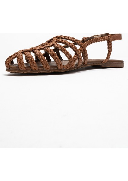 Claudıa Taba Örgü Kafes Tasarım Kadın Sandalet fırsatları