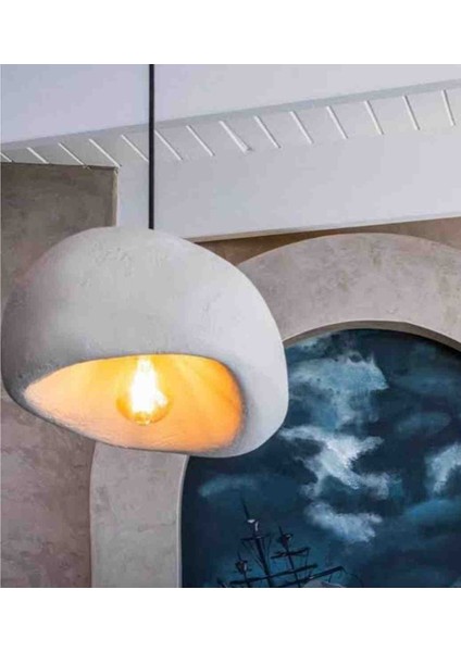 LUNO Beton Görünümlü Avize | 50x100cm | E 27 Duy