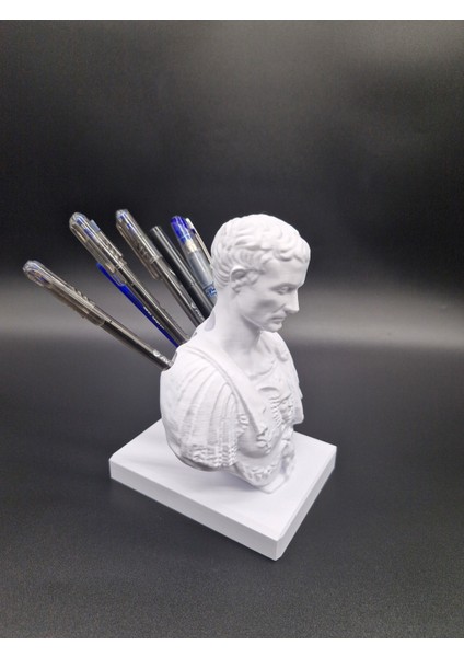 Julius Caesar Büstü Kalemlik, 3D Baskı, Beyaz