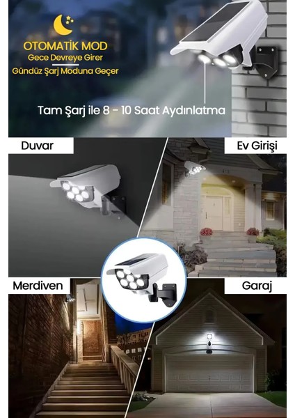 Solar Bahçe Aydınlatması Kumandalı Otomatik Sensörlü Kamera Görünümlü LED Dış Mekan Aydınlatma fiyatları