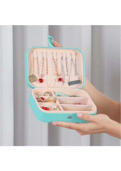 Yeşil Dikdörtgen Takı Kutusu, 3 Bölmeli, Düzenleyici, Yüzük, Küpe, Kolye, Seyahat Organizer fiyatları
