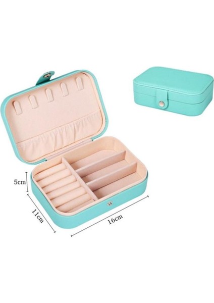 Yeşil Dikdörtgen Takı Kutusu, 3 Bölmeli, Düzenleyici, Yüzük, Küpe, Kolye, Seyahat Organizer modelleri