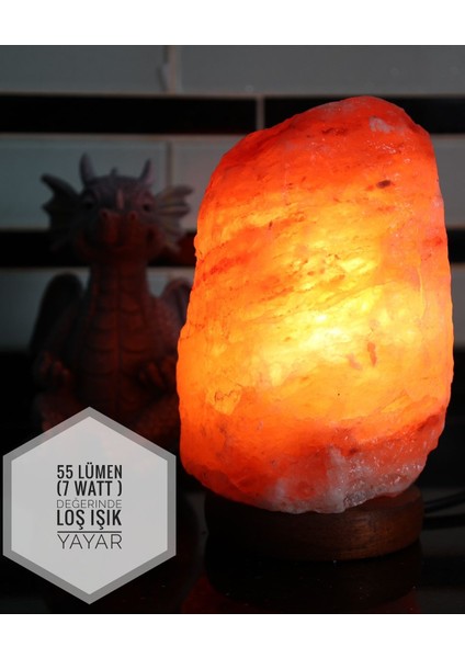 Turuncu Himalaya Tuz Kristal Lambası, Doğal Kaya Tuzu Gece Işığı