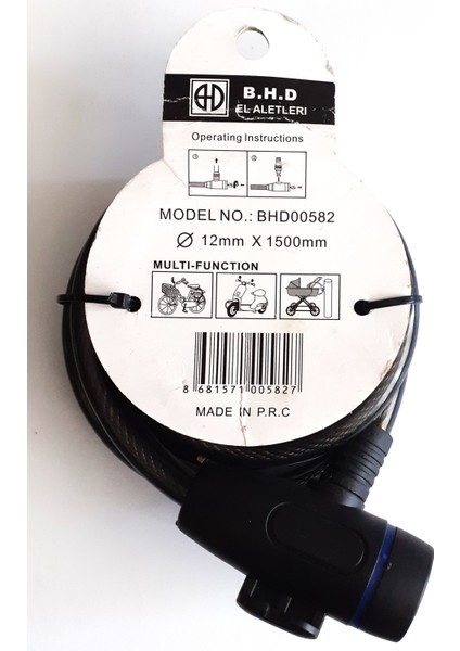 - Bisiklet Kilidi Anahtarlı - 150 cm - BHD00582 fiyatları