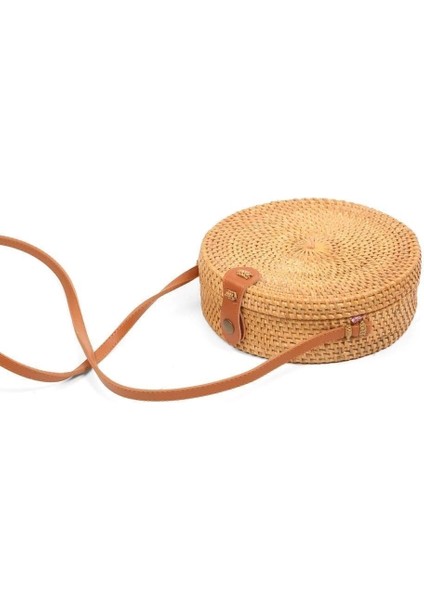 El Yapımı Hasır Deri Askılı Kahverengi Omuz Çantası indirimleri