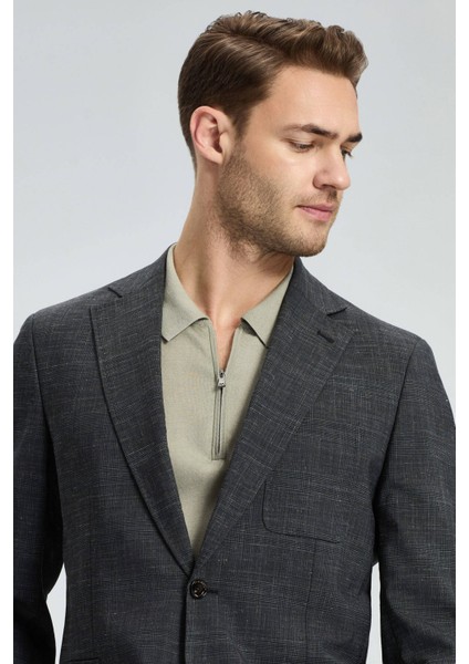 Keten-Yün Karışım Siyah Yazlık Blazer Ceket indirimleri