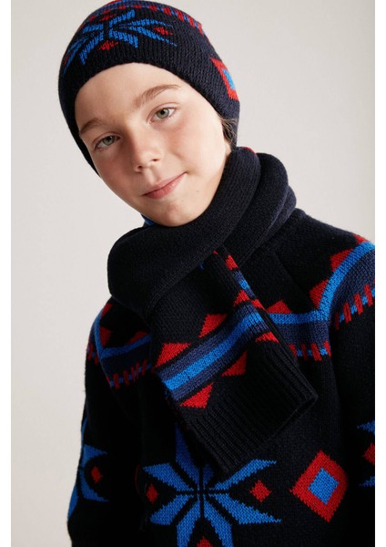 Kaşmir Yün Karışımlı Lacivert Çocuk Bere modelleri