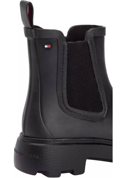 Kadın Warm Lining Chelsea Yağmur Botu - Siyah
