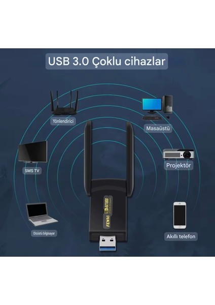 Wifi-6 Yüksek Hızlı 1800Mbps Usb 3.0 Yüksek Çekim Gücü CE Lisanslı Sertifikalı Orjinal Çift Bant 5Ghz/2.4Ghz-AX1800 indirimleri