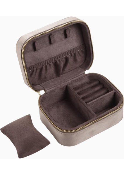 Kadife Takı Kutusu, Fermuarlı, Kompakt ve Şık Saklama fiyatları