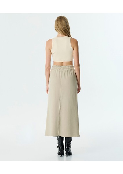 Fermuarlı Yırtmaçlı Midi Etek TW6250004078030 modelleri