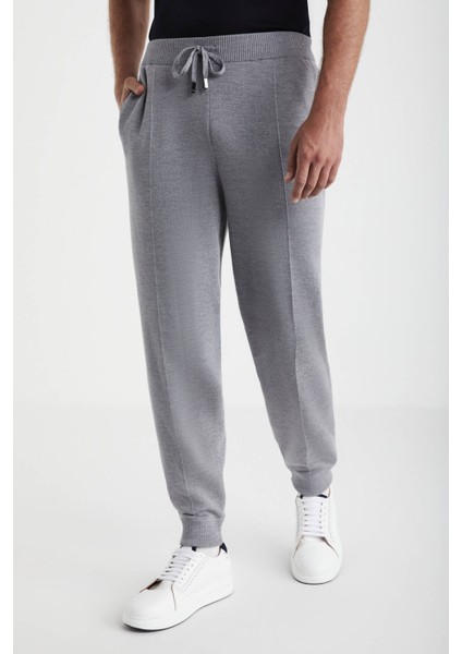 Açık Gri Merino Yün Activewear Triko Pantolon indirimleri