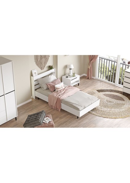 Bohem Tek Kişilik Karyola Metal Ayaklı 100*200 cm Beyaz BOH13-W indirimleri