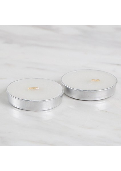 2 Li Tealight Mum Beyaz