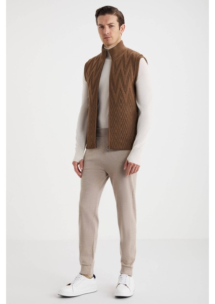 Ekru Activewear Merino Yün Tütün Rengi Yelek fiyatları