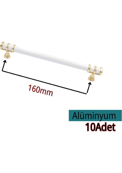 Ring Alüminyum 160MM Beyaz-Sarı Mobilya Çekmece Mutfak Dolap Dolabı Kulpu Kulbu Kulpları 10 Adet