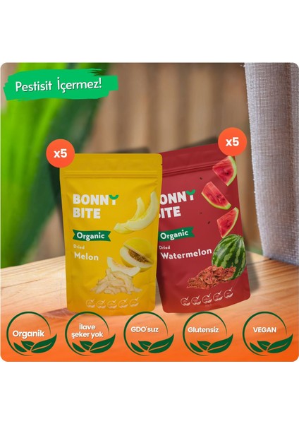 ORGANİK KURUTULMUŞ KAVUN & KURUTULMUŞ KARPUZ 10'LU PAKETİ