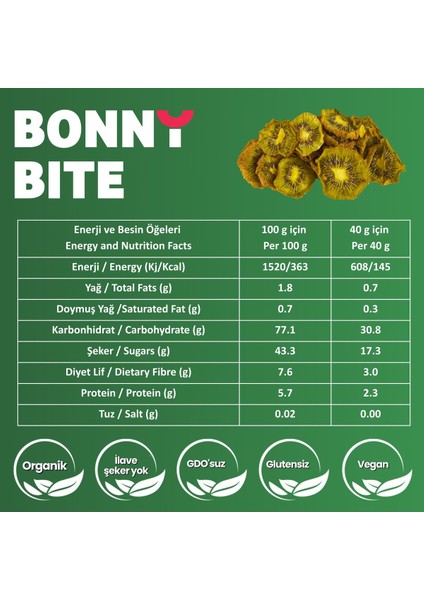 ORGANİK ÇITIR ELMA & KURUTULMUŞ KİVİ 10'lu PAKETİ modelleri