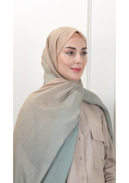 Locella Pamuk Vual Şal Karamel Yeşil