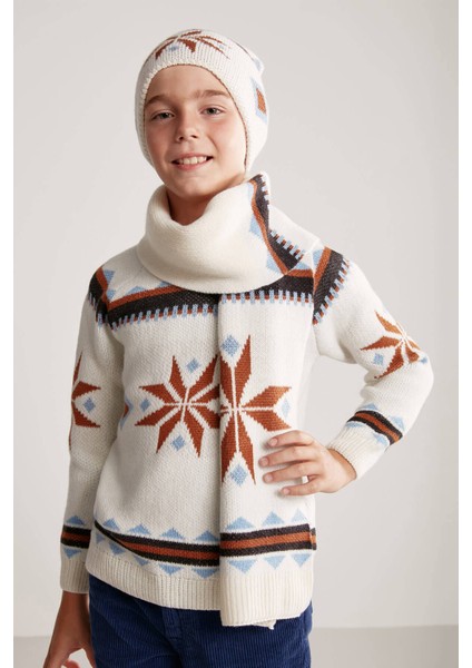 Kaşmir Yün Karışımlı Ekru Çocuk Bere fiyatları