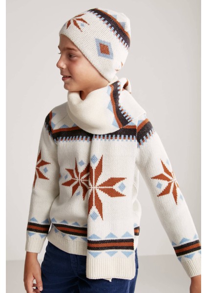 Kaşmir Yün Karışımlı Ekru Çocuk Bere modelleri