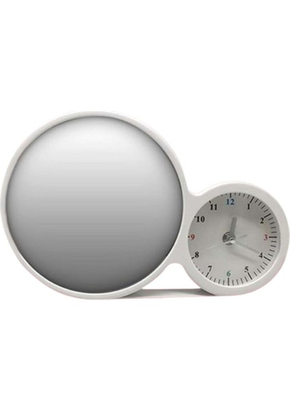 Renkli Ledli Saatli Sihirli Beyaz Ayna, Şık ve Eğlenceli Dekorasyon Parçası