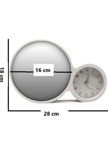 Renkli Ledli Saatli Sihirli Beyaz Ayna, Şık ve Eğlenceli Dekorasyon Parçası fiyatları
