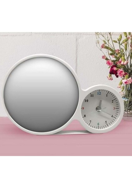 Renkli Ledli Saatli Sihirli Beyaz Ayna, Şık ve Eğlenceli Dekorasyon Parçası fırsatları
