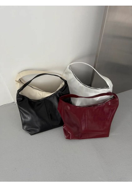 Şık Siyah Salaş Fermuarlı Kadın Omuz Çantası Nora fırsatları