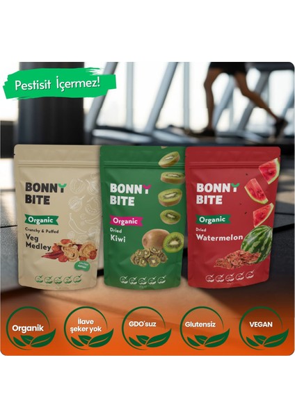 KURUTULMUŞ ORGANİK SEBZE, KİVİ & KARPUZ 3'LÜ PAKETİ