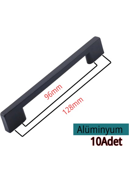 Köprü Alüminyum 96-128MM Siyah Mobilya Çekmece Mutfak Dolap Dolabı Kulpu Kulbu Kulpları 10 Adet