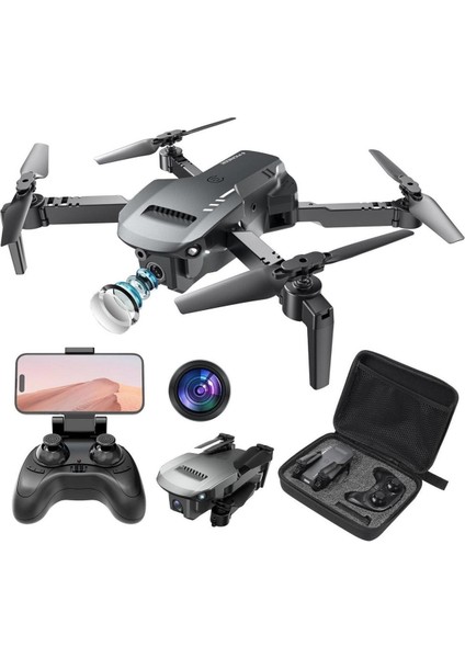 Pioneer 1812 720P 2.4ghz 360 Derece Kameralı Hd Katlanabilir Rc Quadcopter Drone + Yedek Pil Çanta