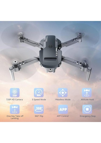 Pioneer 1812 720P 2.4ghz 360 Derece Kameralı Hd Katlanabilir Rc Quadcopter Drone + Yedek Pil Çanta fırsatları