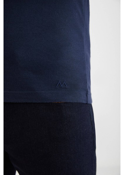 Kaşmir Karışım Lacivert Uzun Kollu T-Shirt fırsatları