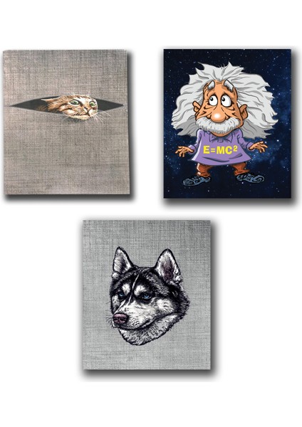 A5 P.p Kapak 40 Yaprak Kareli Dikişli Desenli Defter Seti